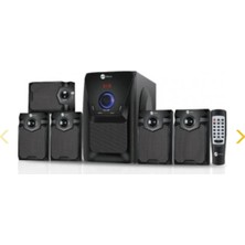 Genel Tedarik 5+1 Bluetoothlu Kumandalı Multimedia Ses Sistemi Hoparlör Siyah Çoklu Bağlantı 2 Yıl Garantili