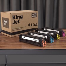 Kingjet Hp Uyumlu CF410A 4 Renk Standart Kapasiteli (Takım) Çipli Muadil Toner