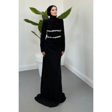 Merven Akyüz Mestro Taşlı Balık Abiye Siyah