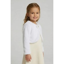 Ince Bebe Kız Çocuk Peluş Bolero Hırka Ekru 1-5 Yaş