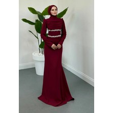 Merven Akyüz Mestro Taşlı Balık Abiye Bordo
