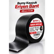 Bumy Tape Siyah Kauçuk Eriyen Bant 48 mm x 5 M Kendinden Yapışan Su Geçirmez Elektrik Izolasyon Band