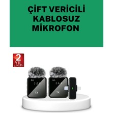 Sora Home Canlı Yayın ve Video Çekimleri Için Çiftli Kablosuz Yaka Mikrofon