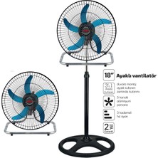 Sanayi Tipi Ayaklı Vantilatör - 5 Metal Kanatlı - 18 Inç 46 cm Nemere
