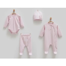 Caramell %100 Pamuk Cute Rabbit 4'lü Takım Set 56-62 cm 1-3 Ay CRML.ZK1475