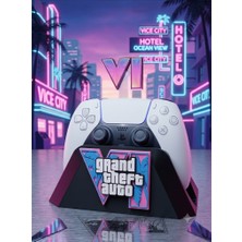 Printona Gta Vı Temalı Playstation 5 (Ps5) Kol Standı - Gamepad Standı
