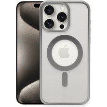 ALK Mey Ithalat®  iPhone 15 Pro Kılıf Erozi Magsafe Kapak - Gümüş