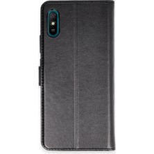 ALK Mey Ithalat®   Redmi 9A Kılıf Trend S Plus Kapaklı Kılıf - Siyah