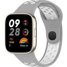ALK Mey Ithalat®   Redmi Watch 3 Spor Delikli Kordon - Gri-Beyaz