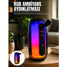 Mrt Teknik Bluetooth 5.3 Rgb LED Işıklı Taşınabilir Hoparlör USB Tf Kart Aux Destekli