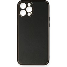 ALK Mey Ithalat®  iPhone 12 Pro Max Kılıf Coco Deri Silikon Kapak - Siyah