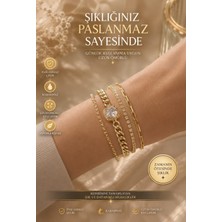 Initium Vip Seri Paslanmaz Kararmaz Çelik Taşlı Bileklik