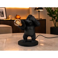 3DLAB 3D Baskı Dekoratif Gorilla Masa Lambası – Modern Siyah  Gece Lambası Ev ve Ofis Dekoru