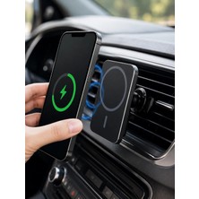 ALFA AKSESUAR 03 15W Magsafe Uyumlu Manyetik Araç Şarj Standı | Güçlü Mıknatıslı Telefon Tutucu