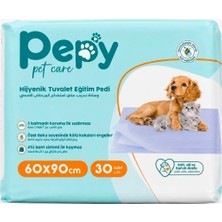 Peppy Pet Care Köpek Tuvalet Eğitim Pedi 60X90 cm 30 Adet Sızdırmaz Kaymaz Hijyenik Çiş Pedi