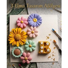 3 Elma Tasarım Atölyesi/4 Adet Kağıt Tuval -Çiçekli ve Harfli Boyama Seti -Karne Hediyesi-Yaz Tatili Hediyesi-Doğum günü-Okul Öncesi Etkinlik-Aile Etkinlik-Aktivite-Hobi-Sanat