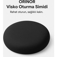 Carman Orınor Visco Oturma Simidi Ortopedik Minder Visko Sünger Yuvarlak Oturma Yastığı Fermuarlı Yıkanabilir Kılıflı Siyah