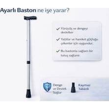 Carman Ayarlanabilir Alüminyum Baston Kaymaz Tabanl Hafif Yürüyüş Destek Bastonu Ergonomik T Tutma Saplı