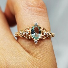 Fasek Gold Evlilik Teklifi Yüzük - 14 Ayar Altın 0.50 Karat Topaz Taşlı Rose Evlilik Teklifi Yüzüğü