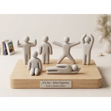 Objekto 3D Meccha Chameleon Mini Insan Figürü 6’lı Set - Boyanabilir Dekoratif Hobi ve Maket Figürleri