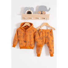 Veraura Lifestyle Cool Bear Kapüşonlu % 100 Pamuk Erkek Bebek Takımı