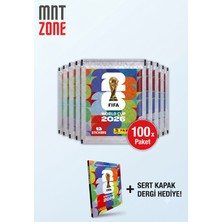Mnt-Zone Panini Fifa World Cup 2026 Dünya Kupası Resmi Sticker Seti x 100 Paket (2 x 50'li Paket - Toplam 700 Çıkartma) + Sert Kapak Albüm Hediye!