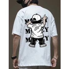 Nigrum Pardus Nıgrum Pardus Money Sırt Baskılı Yuvarlak Yaka %100 Pamuk Büyük Beden Oversize Erkek T-Shırt