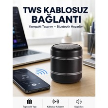 Dolapmix Taşınabilir Silindir Tasarım Bluetooth 5.0 Hoparlör Yüksek Bas Performanslı Yeni Nesil