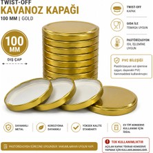 10 Adet 100 mm Kavanoz Kapağı Sızdırmaz Gold Kavanoz Kapağı