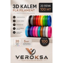 Veroksa 3D Kalem Flamenti - Sadece Flament - 20 Renk 100 Metre Pla Flament