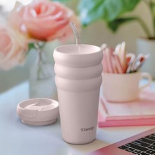Skygo 3 Bubble Two-Cap Straw Tumbler Çelik Termos 600 Mililitre Soft Quartz ST-248