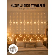 AKM Yıldız Desenli Perde Tipi Peri LED 3x3 Metre Aydınlatma Yeni Nesil