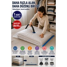 Open City Maxi Boy Vakumlu Hurç 80X110 cm 1 Adet Çift Kilitli Vakum Poşeti Yorgan Battaniye Saklama Çuvalı