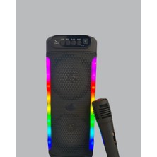 AKM Rgb Işıklı Çift Hoparlörlü Taşınabilir Bluetooth Speaker ve Mikrofon Yeni Nesil