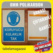 Durak Reklam Koruyucu Kulaklık Kullan Iş Güvenlik Levhası A4 20X30 cm