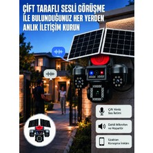 AKM LED Projektörlü Sirenli Güneş Enerjili Akıllı Güvenlik Kamerası