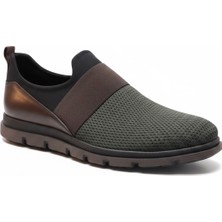 Zueofficial Erkek Ortopedik Günlük Spor Ayakkabı Hafif Nefes Alabilen Triko Slip On Haki Kahve