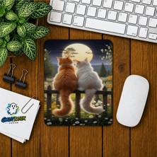 Ghostbastır Design Dolunayda Kediler Baskılı Oyuncu Mousepad 062