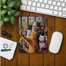 Ghostbastır Design Kedilerin Selfiesi Baskılı Oyuncu Mousepad 0122