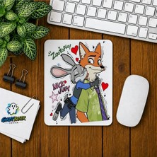 Ghostbastır Design Zootropolis Nick ve Judy Baskılı Oyuncu Mousepad 0361