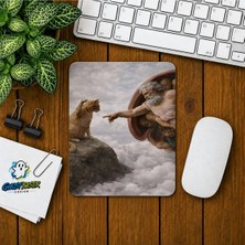 Ghostbastır Design Tanrının Eli Kedili Baskılı Oyuncu Mousepad 0302