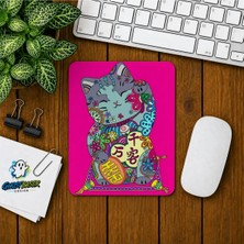 Ghostbastır Design Şanslı Kedi Baskılı Oyuncu Mousepad 0298