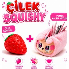 Pelüş Burada Pembe Kalem Kutusu ve Çilek Sukuşi