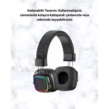 Homestead Bluetooth 5.3 Rainbow Işıklı Kulak Üstü Kablosuz Kulaklık Yeni Nesil