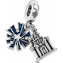 cm Jewelry Kale ve Yıldız Detaylı Çelik Charm