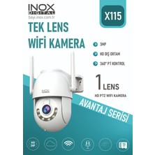 KRNTEKNO TEKNOLOJİ MARKET Inox X115 Tek Lens Dış Ortam Wifi Kamera 3 Mp Akıllı Wi-Fi Güvenlik Kamerası