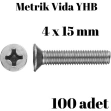 TUĞRA HIRDAVAT Metrik Vida Civata Yhb 4X15 mm 100 Adet Yıldız