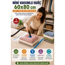 Open City Mini Boy Vakumlu Hurç 60X80 cm 1 Adet Vakum Poşeti Çift Kilitli Saklama Torbası Şeffaf Düzenleyici