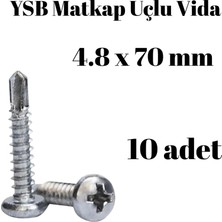 TUĞRA HIRDAVAT Yıldız Silindir Başlı 4.8X70 Ysb Matkap Uçlu Akıllı Vida 10 Adet