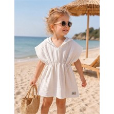 %100 Pamuklu Müslin Bürümcük Kumaş Çocuk&bebek Kapüşonlu Panço Bornoz, Plaj Havlusu
